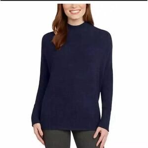 Matty M Women's Mock Neck Ribbed Tunic Top, Heather Midnight, Size XL R13